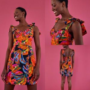 Farm Rio Rainbow Bananas Mini Dress NWT - Large